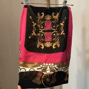 Pink and Gold Satin Scarf Skirt - Andrea Behar x Boston Proper